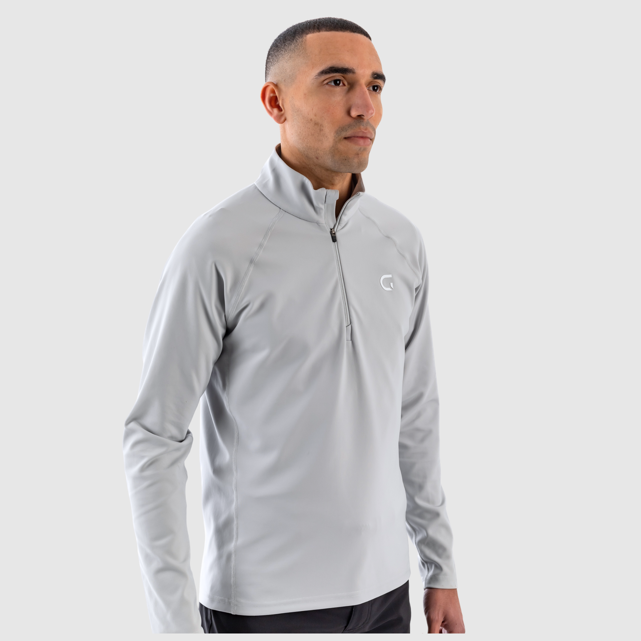 Block Quarter Zip - Grey