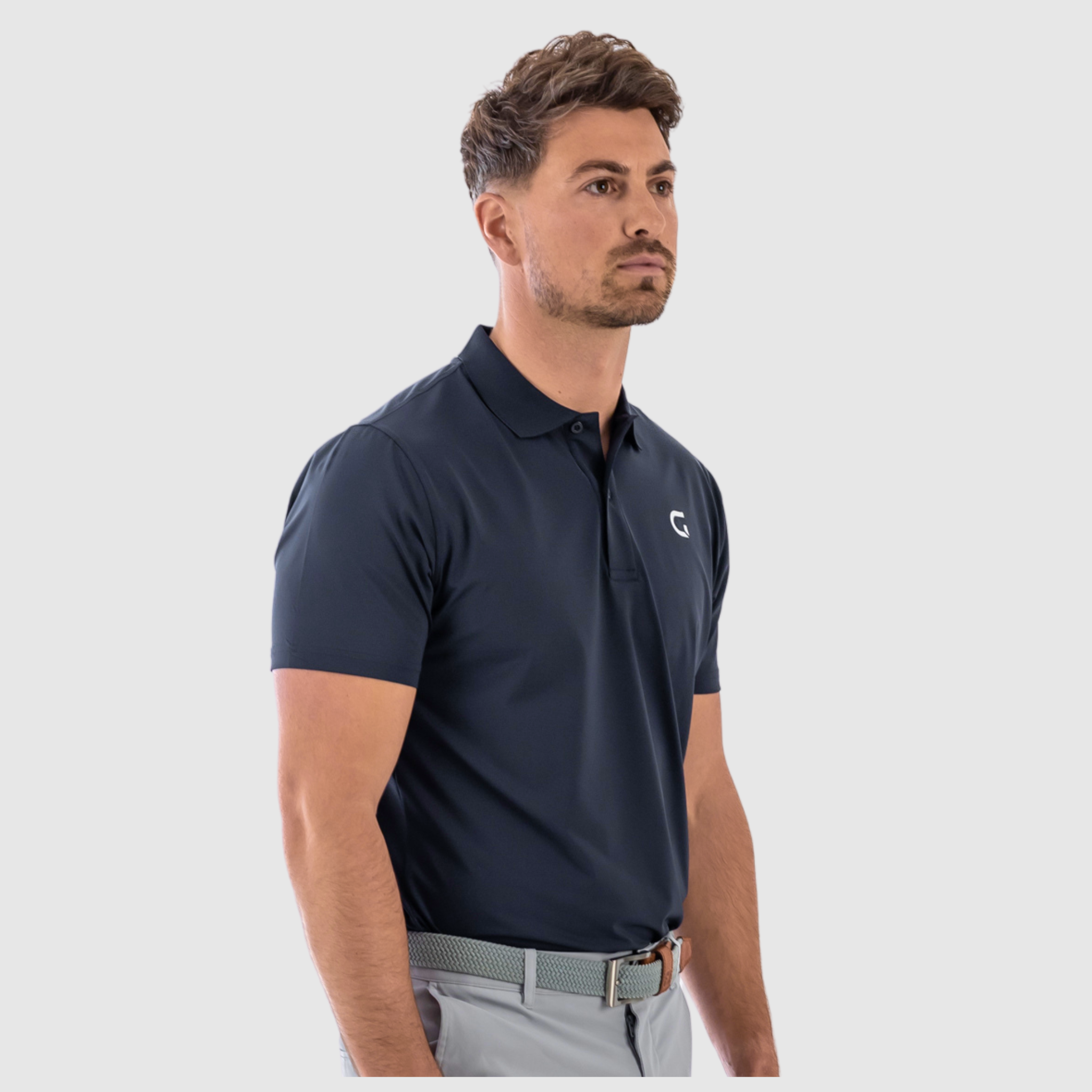 Men's "Block" Polo Shirt - Navy