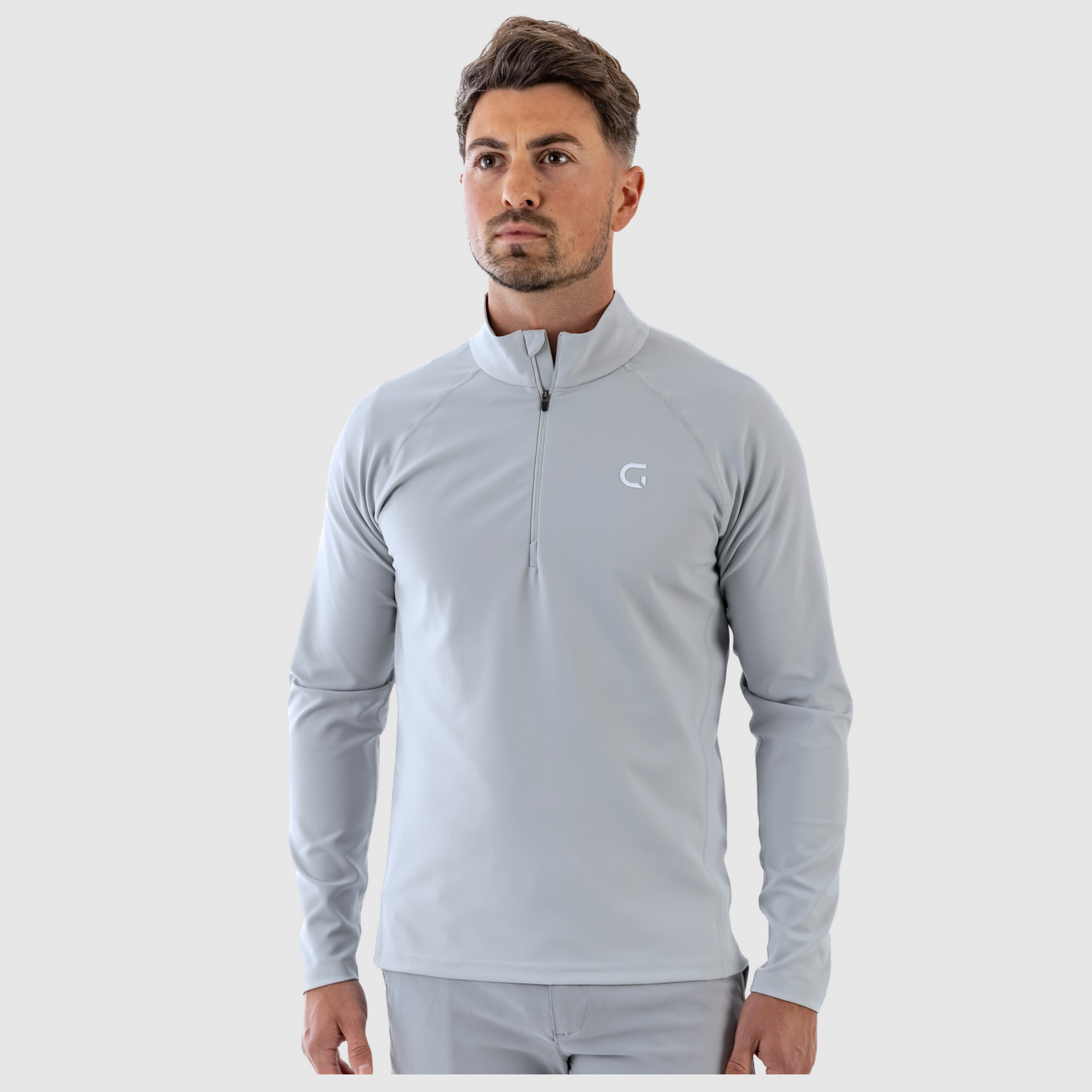 Block Quarter Zip - Grey