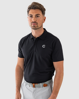 Block Polo Shirt in black, front view