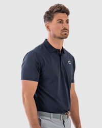 Block Polo Shirt in navy, side view