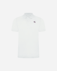 Block Polo Shirt in white, flat lay