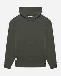 Merino Haven Hoodie in green, front view