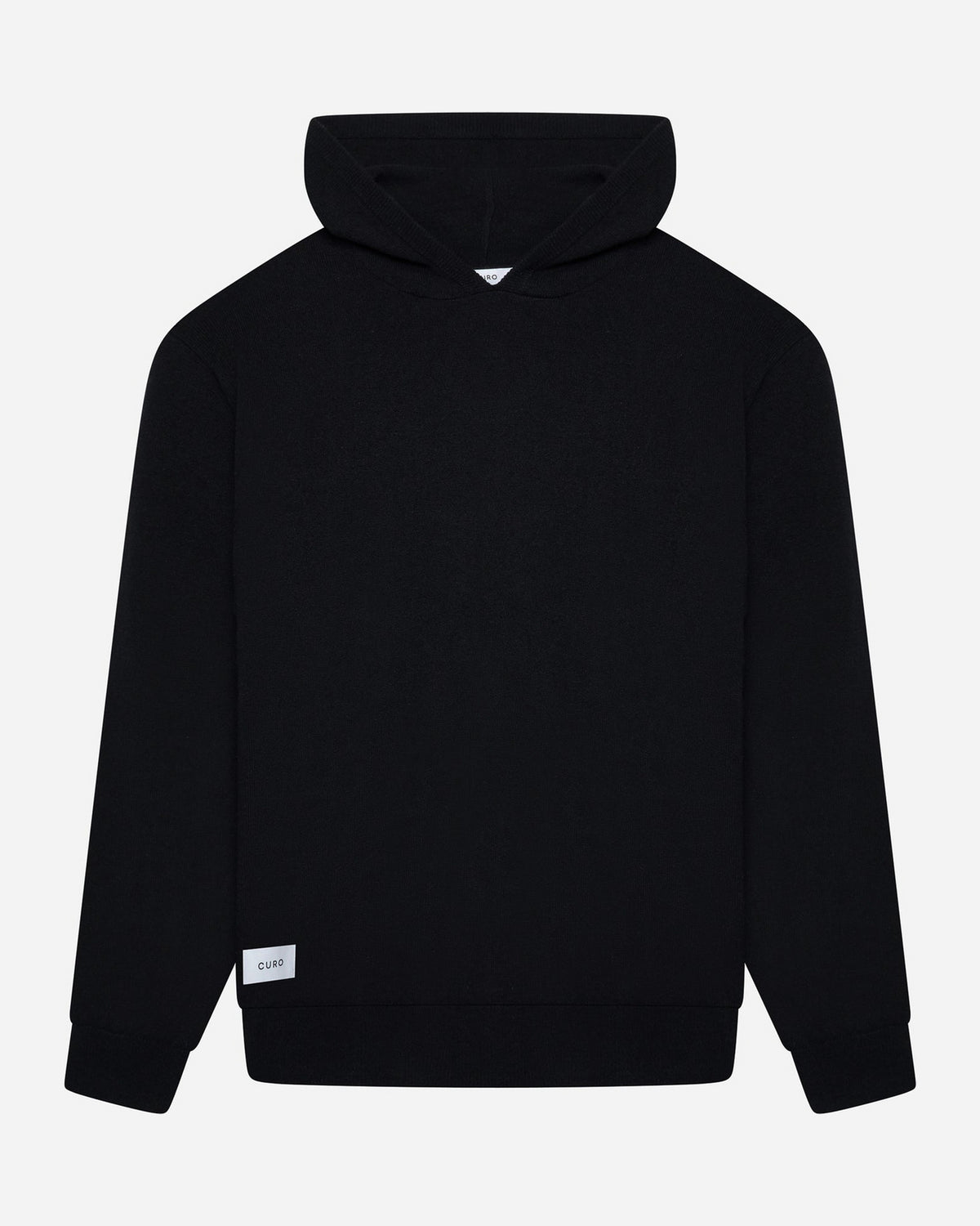 Merino Haven Hoodie in black, front view