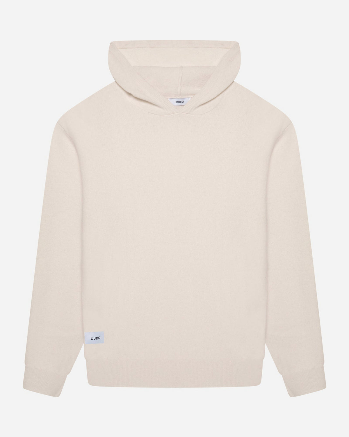 Merino Haven Hoodie in cream, front view