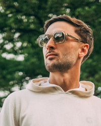 Merino Haven Hoodie in cream, hood detail