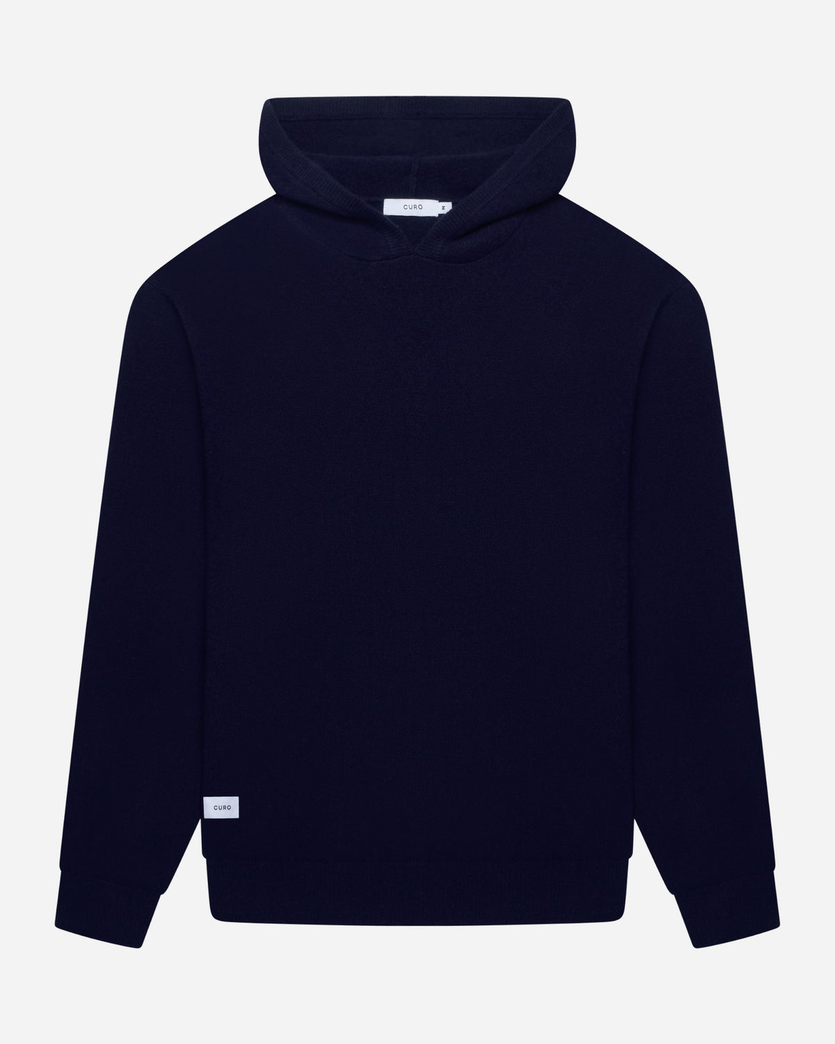 Merino Haven Hoodie in navy, front view