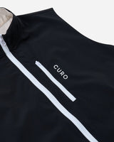 Revere Reversible Gilet collar, zip and branding detail in black