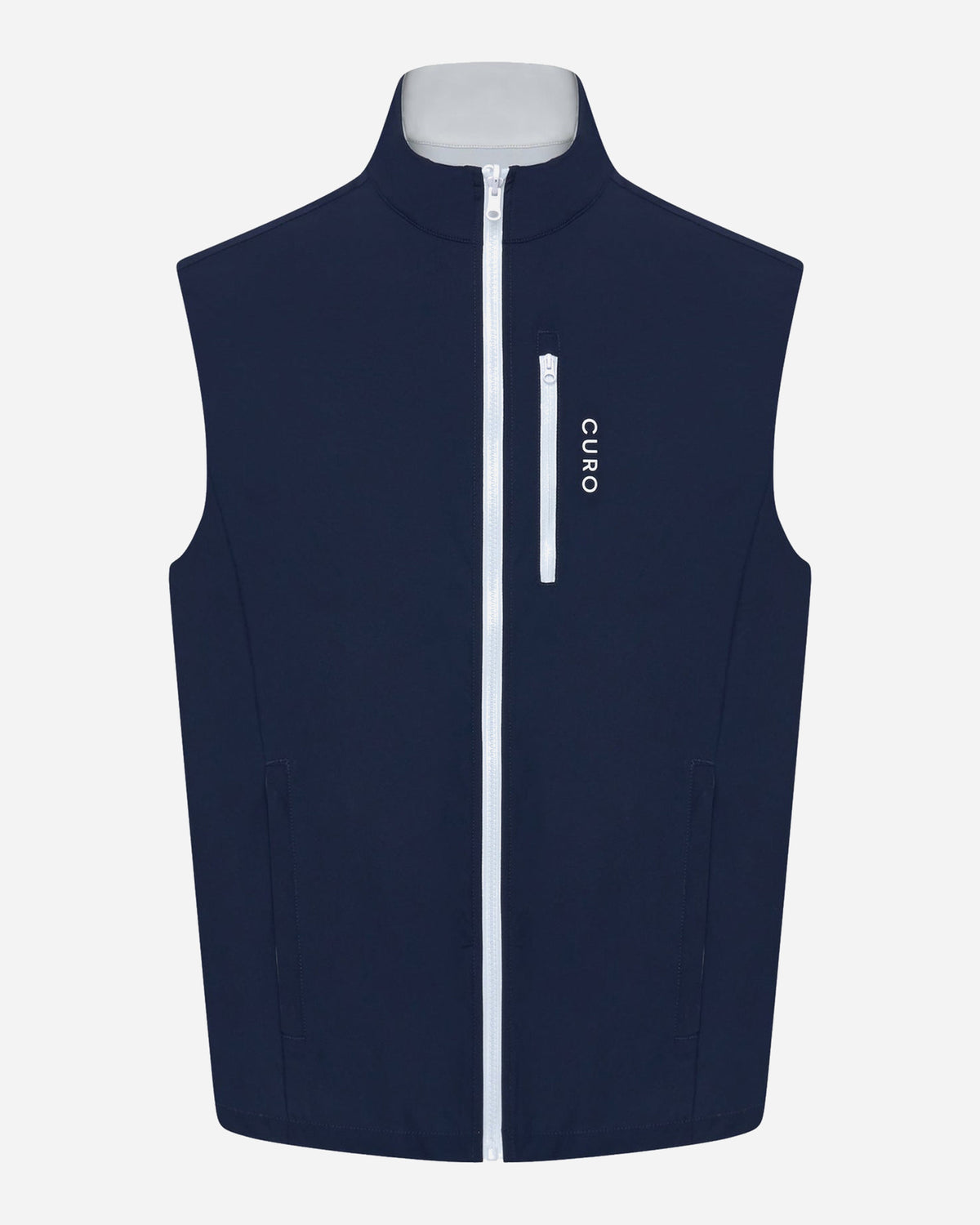 Revere Reversible Gilet, navy side, front view