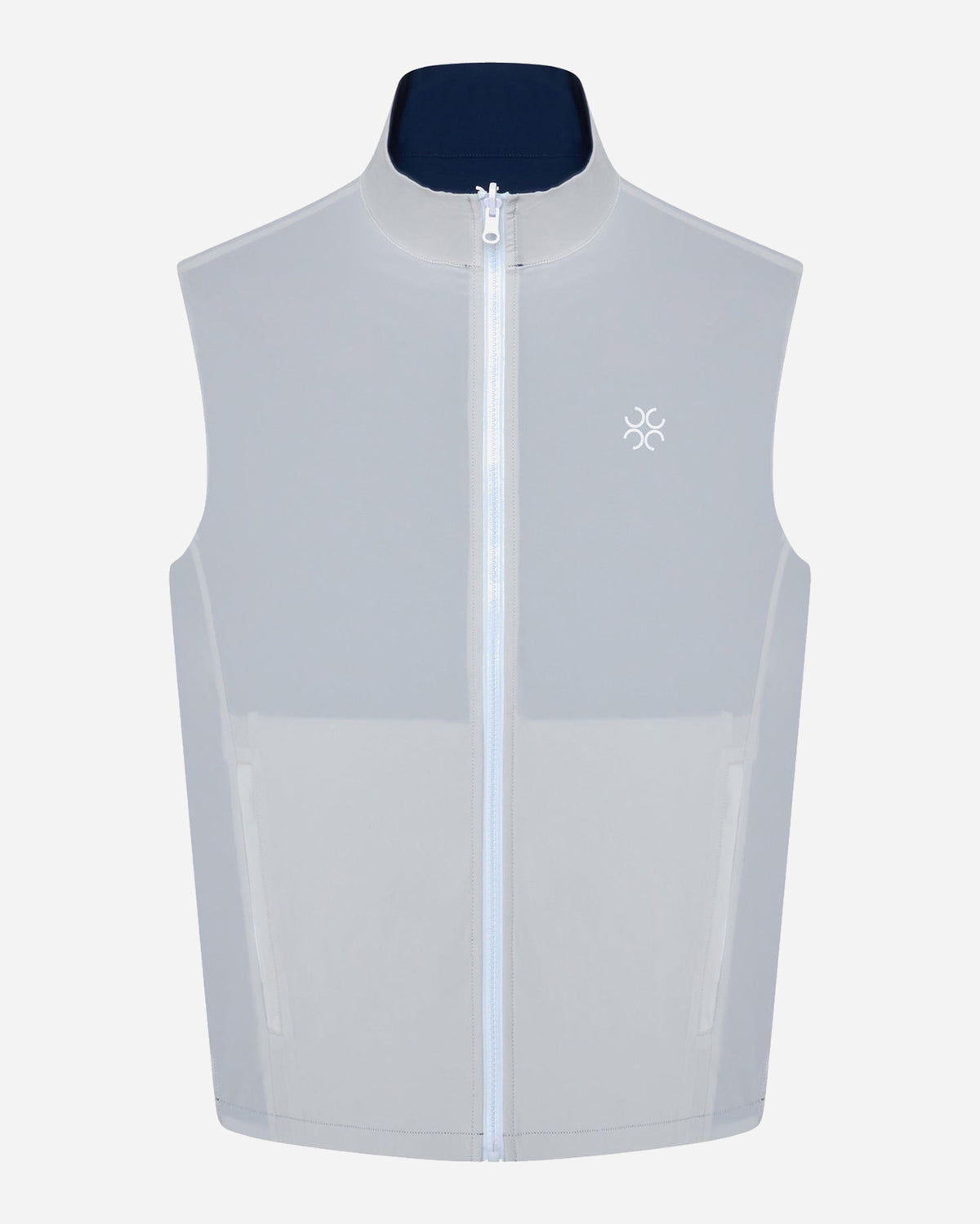 Revere Reversible Gilet, grey side, front view