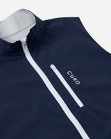 Revere Reversible Gilet collar and zip detail showing both sides