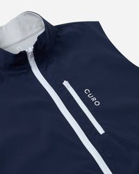 Revere Reversible Gilet collar and zip detail showing both sides